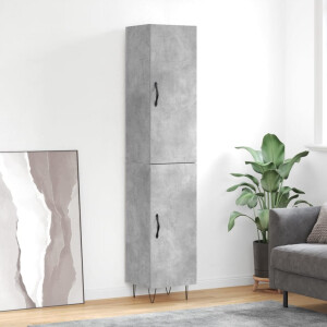 vidaXL Hoge kast 34,5x34x180 cm bewerkt hout betongrijs