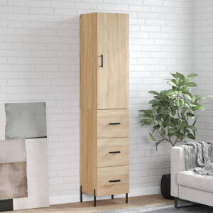 vidaXL Hoge kast 34,5x34x180 cm bewerkt hout sonoma eikenkleurig