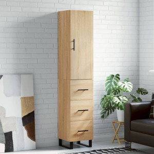 vidaXL Hoge kast 34,5x34x180 cm bewerkt hout sonoma eikenkleurig