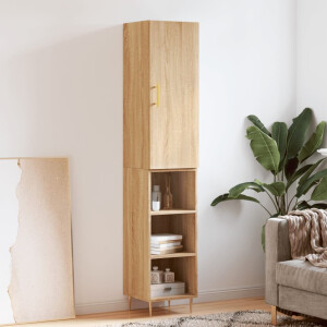 vidaXL Hoge kast 34,5x34x180 cm bewerkt hout sonoma eikenkleurig