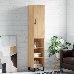vidaXL Hoge kast 34,5x34x180 cm bewerkt hout sonoma eikenkleurig