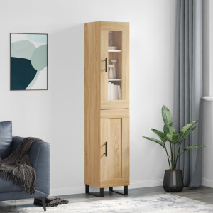 vidaXL Hoge kast 34,5x34x180 cm bewerkt hout sonoma eikenkleurig