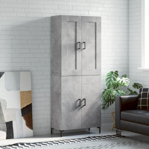 vidaXL Hoge kast 69,5x34x180 cm bewerkt hout betongrijs
