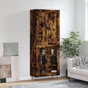 vidaXL Hoge kast 69,5x34x180 cm bewerkt hout gerookt eikenkleurig