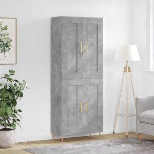 vidaXL Hoge kast 69,5x34x180 cm bewerkt hout betongrijs