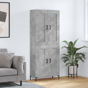 vidaXL Hoge kast 69,5x34x180 cm bewerkt hout betongrijs