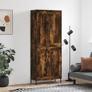 vidaXL Hoge kast 69,5x34x180 cm bewerkt hout gerookt eikenkleurig
