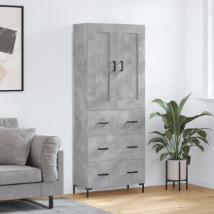 vidaXL Hoge kast 69,5x34x180 cm bewerkt hout betongrijs