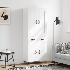 vidaXL Hoge kast 69,5x34x180 cm bewerkt hout wit