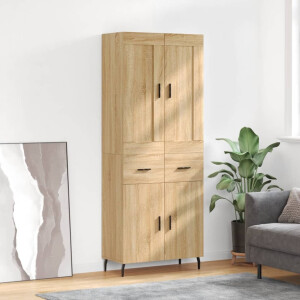 vidaXL Hoge kast 69,5x34x180 cm bewerkt hout sonoma eikenkleurig