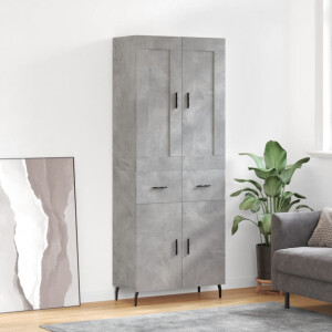 vidaXL Hoge kast 69,5x34x180 cm bewerkt hout betongrijs