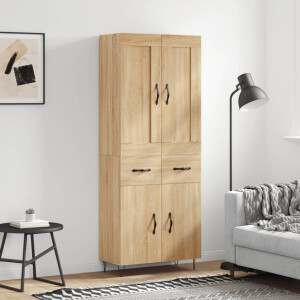 vidaXL Hoge kast 69,5x34x180 cm bewerkt hout sonoma eikenkleurig