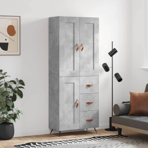 vidaXL Hoge kast 69,5x34x180 cm bewerkt hout betongrijs