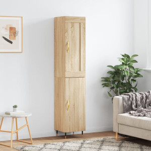 vidaXL Hoge kast 34,5x34x180 cm bewerkt hout sonoma eikenkleurig