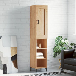 vidaXL Hoge kast 34,5x34x180 cm bewerkt hout sonoma eikenkleurig