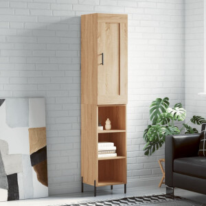 vidaXL Hoge kast 34,5x34x180 cm bewerkt hout sonoma eikenkleurig