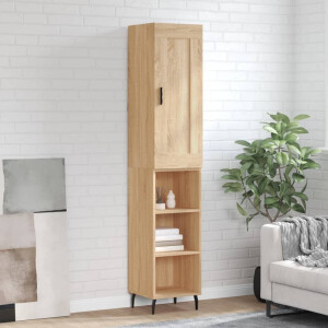 vidaXL Hoge kast 34,5x34x180 cm bewerkt hout sonoma eikenkleurig