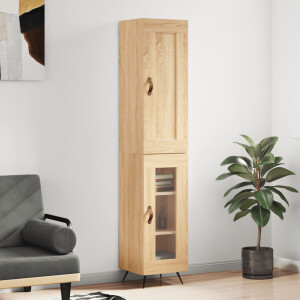 vidaXL Hoge kast 34,5x34x180 cm bewerkt hout sonoma eikenkleurig