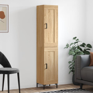 vidaXL Hoge kast 34,5x34x180 cm bewerkt hout sonoma eikenkleurig