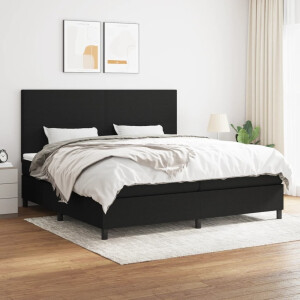 vidaXL Boxspring met matras stof zwart 200x200 cm
