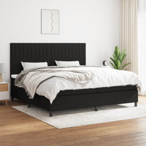 vidaXL Boxspring met matras stof zwart 200x200 cm