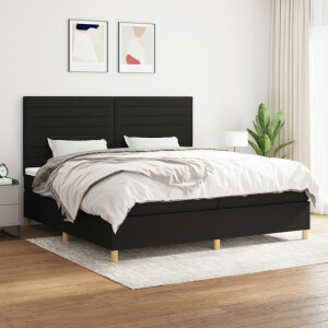 vidaXL Boxspring met matras stof zwart 200x200 cm