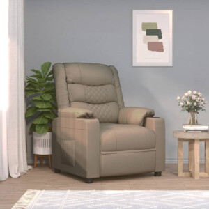 vidaXL Fauteuil verstelbaar elektrisch kunstleer cappuccinokleurig
