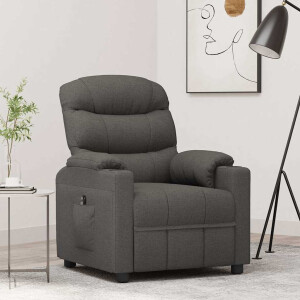 vidaXL Fauteuil elektrisch verstelbaar stof donkergrijs
