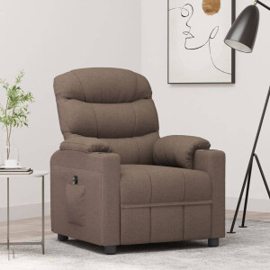 vidaXL Fauteuil verstelbaar elektrisch stof taupe