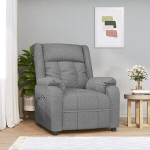 vidaXL Fauteuil elektrisch verstelbaar stof lichtgrijs