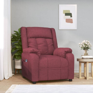 vidaXL Fauteuil verstelbaar elektrisch stof wijnrood