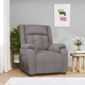 vidaXL Fauteuil verstelbaar elektrisch stof taupe