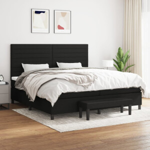 vidaXL Boxspring met matras stof zwart 200x200 cm