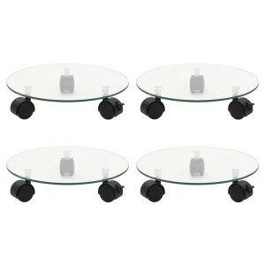 vidaXL Plantenrollers 4 st rond 28 cm gehard glas