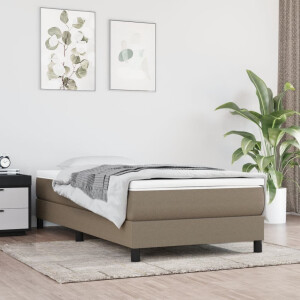 vidaXL Boxspring met matras stof taupe 90x200 cm