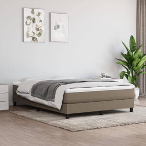 vidaXL Boxspring met matras stof taupe 160x200 cm