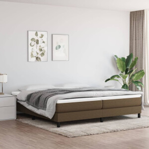 vidaXL Boxspring met matras stof donkerbruin 200x200 cm