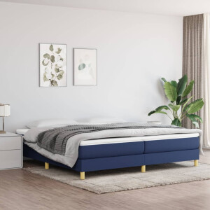 vidaXL Boxspring met matras stof blauw 200x200 cm