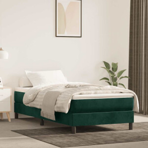 vidaXL Boxspring met matras fluweel donkergroen 80x200 cm