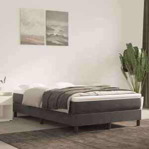 vidaXL Boxspring met matras fluweel donkergrijs 120x200 cm