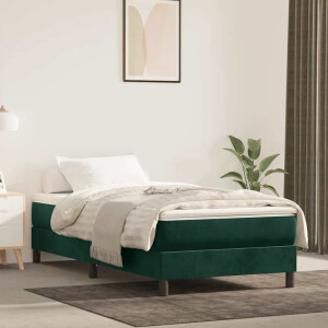 vidaXL Boxspring met matras fluweel donkergroen 120x200 cm