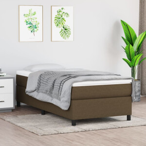 vidaXL Boxspring met matras stof donkerbruin 80x200 cm