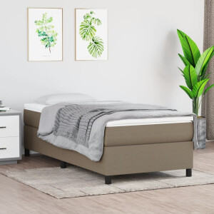 vidaXL Boxspring met matras stof taupe 80x200 cm
