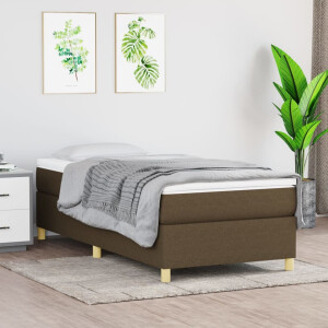 vidaXL Boxspring met matras stof donkerbruin 90x190 cm