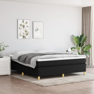 vidaXL Boxspring met matras stof zwart 160x200 cm