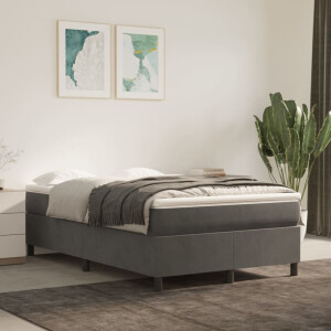vidaXL Boxspring met matras fluweel donkergrijs 120x200 cm