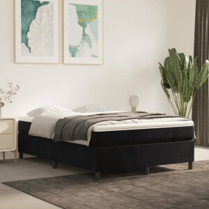 vidaXL Boxspring met matras fluweel zwart 140x190 cm