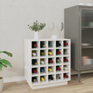 vidaXL Wijnkast 55,5x34x61 cm massief grenenhout wit