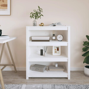 vidaXL Boekenkast 80x35x97 cm massief grenenhout wit