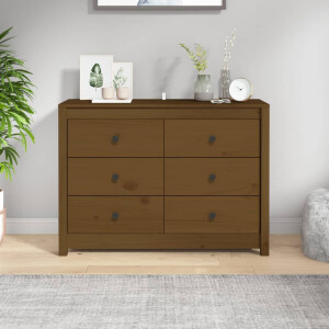 vidaXL Dressoir 100x40x72 cm massief grenenhout honingbruin